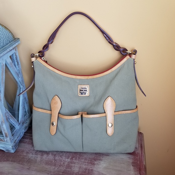 Dooney & Bourke Handbags - Dooney & Bourke Hobo Canva Leather Shoulder Bag